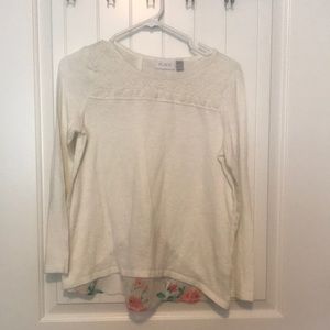 Girls Ivory Floral Top